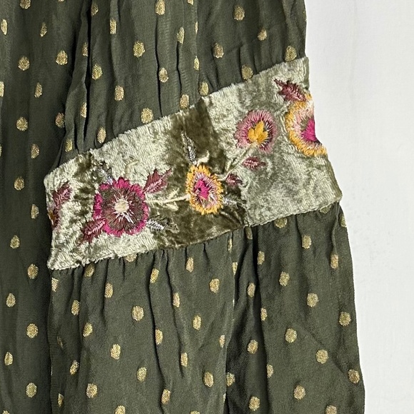 Chicos Shirt Top Tunic Blouse Sz 3 (XL 1X 16 18) Green Floral Peasant Gypsy - Picture 4 of 6